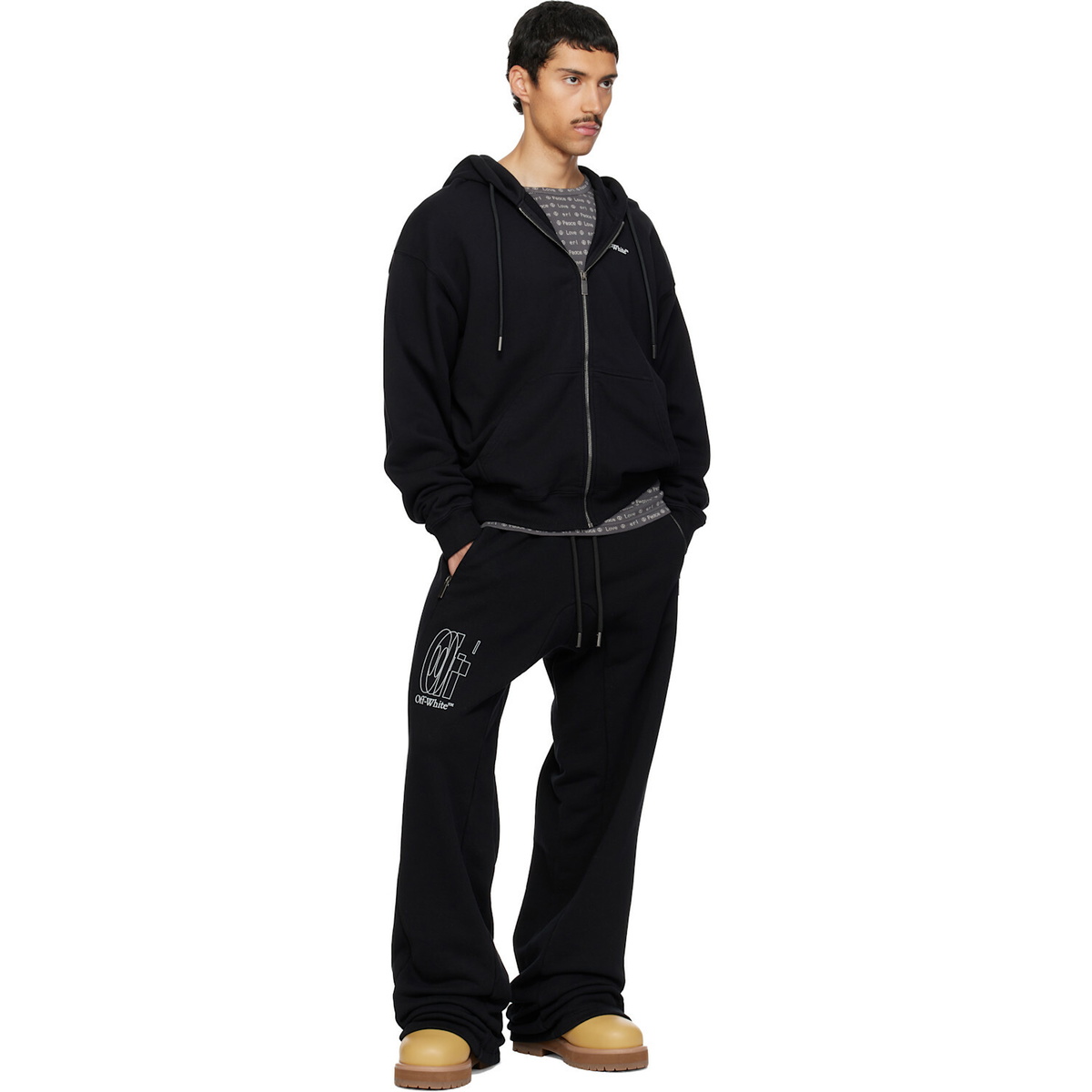 Off-White Black Half Arrow Skate Zip Hoodie