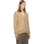 Polo Ralph Lauren Tan Cable-Knit Cotton Cardigan