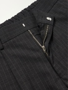 NN07 - Kay 10037 Straight-Leg Pleated Pinstriped Woven Trousers - Gray