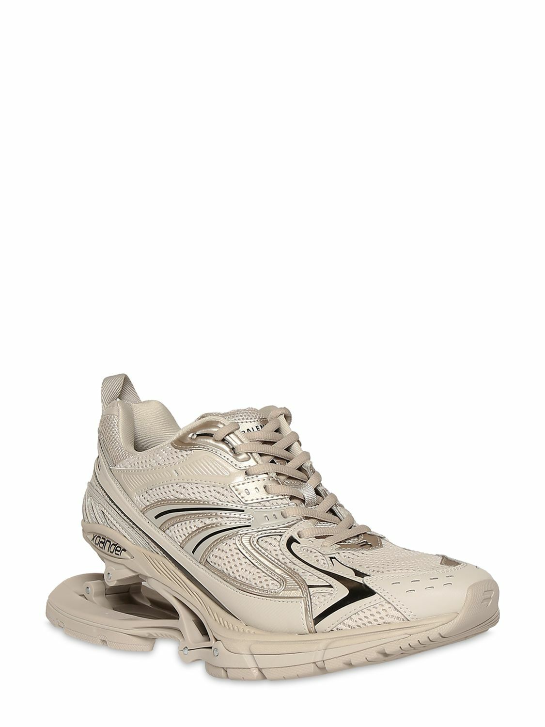 BALENCIAGA - X-pander Mesh & Faux Leather Sneakers Balenciaga