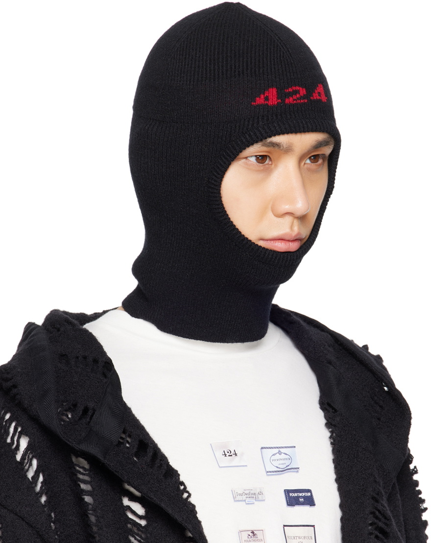 424 Black Jacquard Balaclava