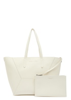 Brunello Cucinelli Bead Medium Grained Leather Tote bag - Cream - One Size