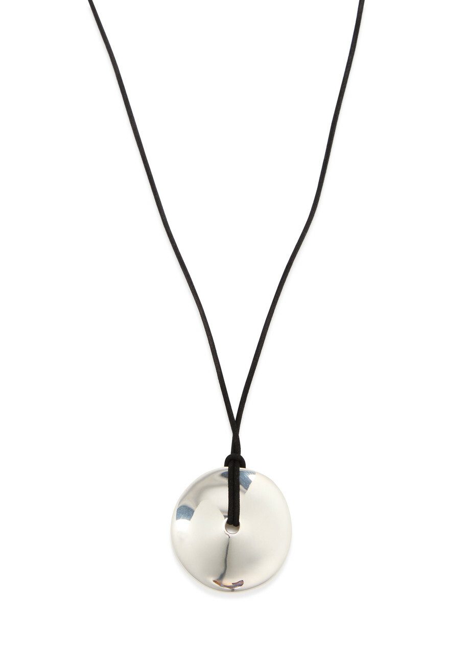 Agmes Cora Suede Cord Necklace - Silver - One Size