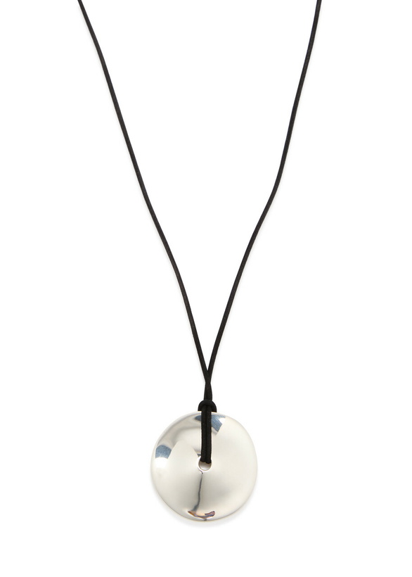 Photo: Agmes Cora Suede Cord Necklace - Silver - One Size