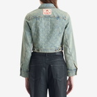 Marine Serre Women's Moon Laser Denim Boxy Suit Jacket in Light Beige