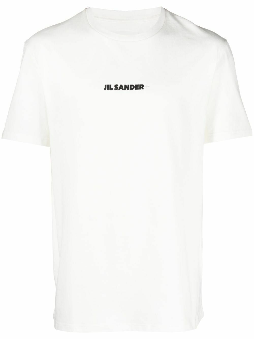 Jil Sander White Logo Print Cotton T-Shirt