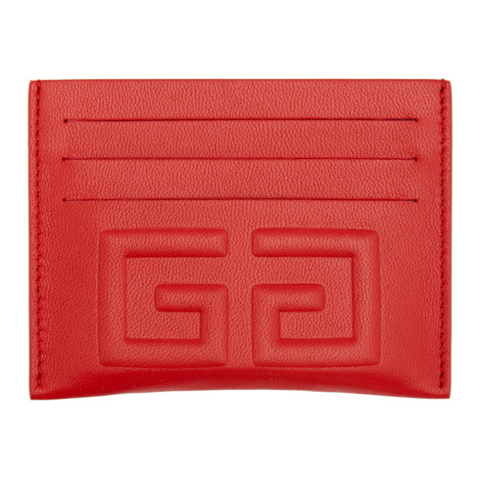 Photo: Givenchy Red Debossed 4G Card Holder