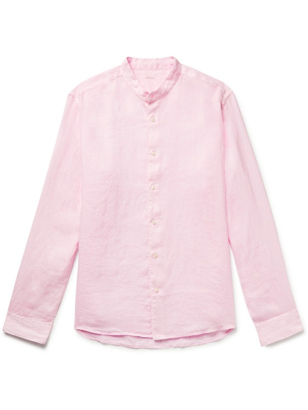 Photo: ALTEA - Grandad-Collar Linen Shirt - Pink - S
