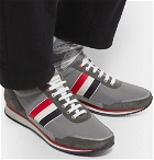 Thom Browne - Grosgrain and Suede-Trimmed Nylon Sneakers - Dark gray