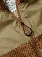Comfy Outdoor Garment - Octa Logo-Print Ripstop, Fleece and Mesh Jacket - Brown