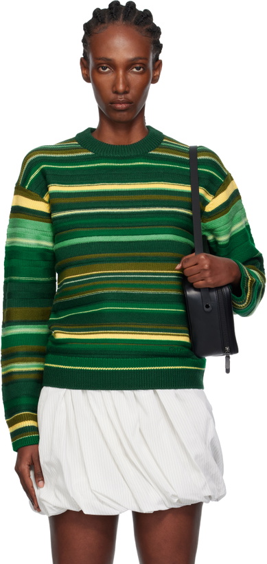 Photo: JW Anderson Green Multi Stripe Sweater
