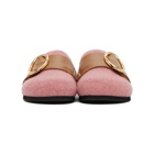 JW Anderson Pink Felt Buckle Loafers