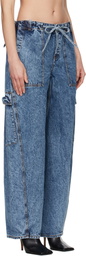ALAÏA Blue Cargo Jeans