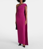 Roland Mouret Caped embellished satin crêpe gown