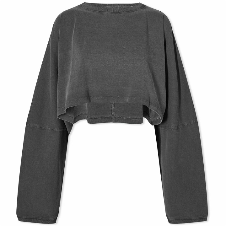 Photo: Joah Brown Women's Slouchy Crop Long Sleeve Top in Washed Black