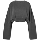 Joah Brown Women's Slouchy Crop Long Sleeve Top in Washed Black