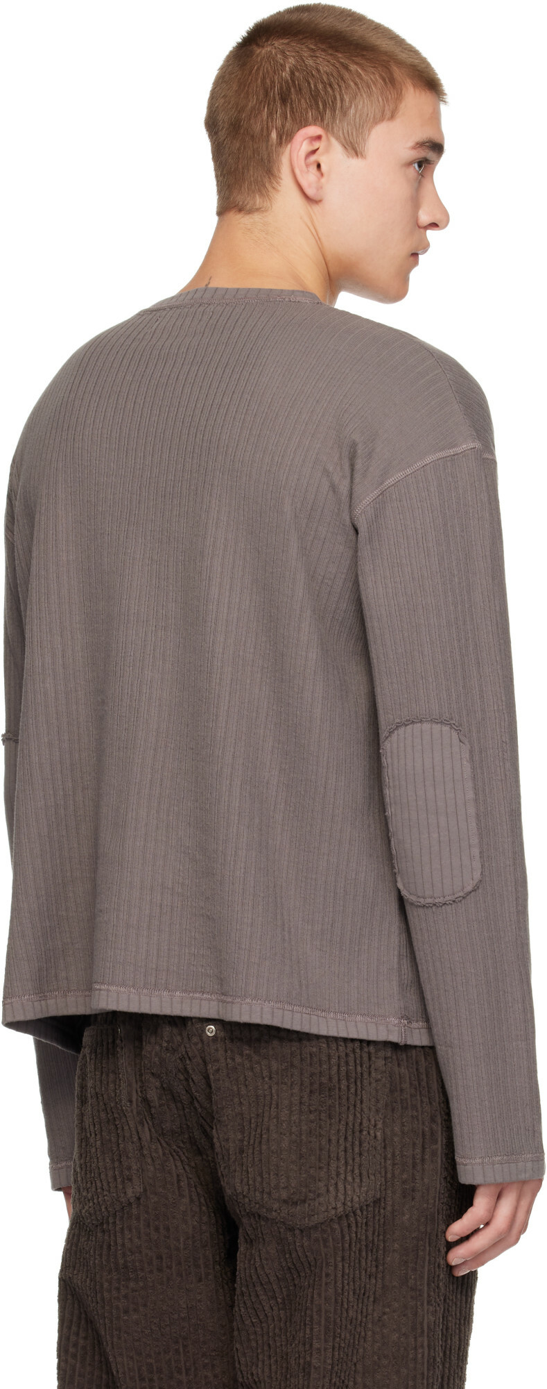 mfpen Gray Reverse Rib Sweater