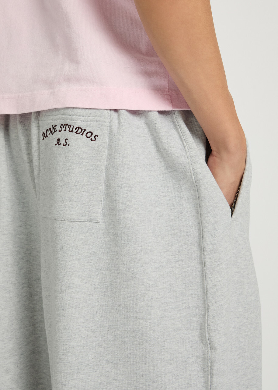 Acne Studios Logo-embroidered Cotton-blend Sweatpants Grey
