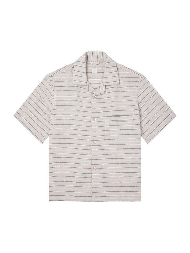 Photo: Eleventy - Striped Linen Shirt - Gray