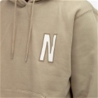 Norse Projects Men's Arne Relaxed N Logo Hoodie in Clay