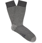 Kingsman - Herringbone Cotton-Blend Socks - Gray