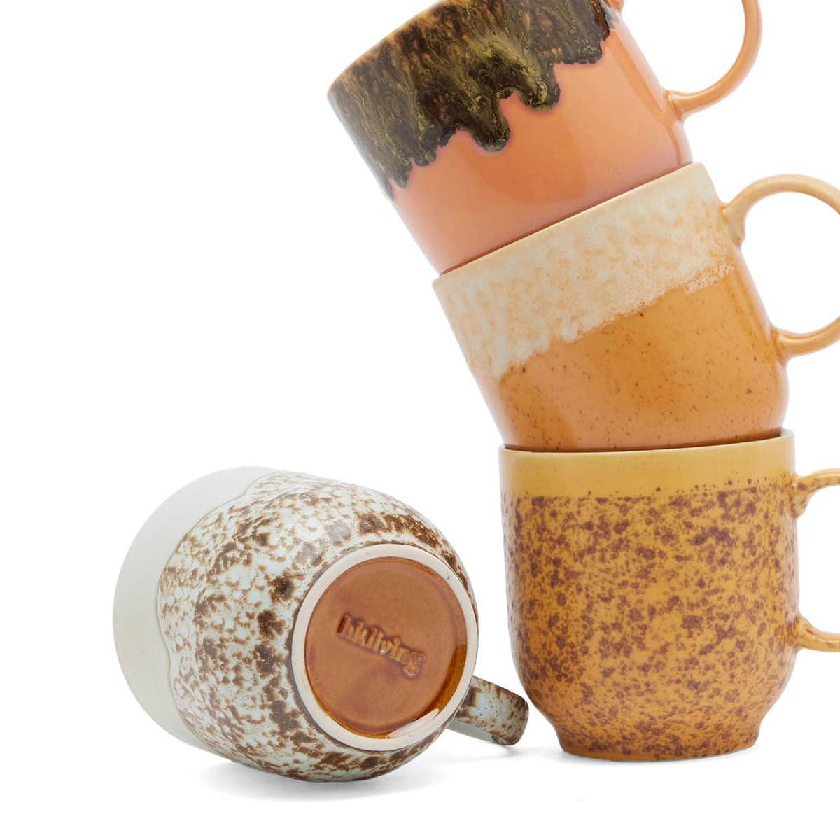 HKLiving Café Mugs - Set of 4 in Cape 