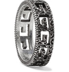 Gucci - Engraved Burnished Sterling Silver Ring - Silver