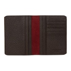Giorgio Armani Brown Leather Pebbled Passport Holder