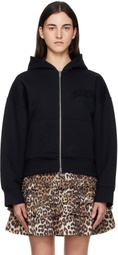 GANNI Black Two-way Zip Hoodie
