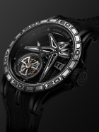 ROGER DUBUIS - Excalibur Spider Flying Tourbillon Limited Edition Hand-Wound Skeleton 39mm Titanium and Rubber Watch, Ref. No. RDDBEX0815 - Black