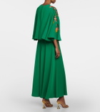 Costarellos Zinnia embroidered cape midi dress