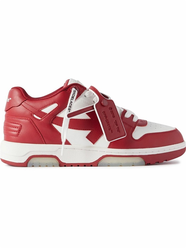 Photo: Off-White - Out of Office Leather Sneakers - Burgundy