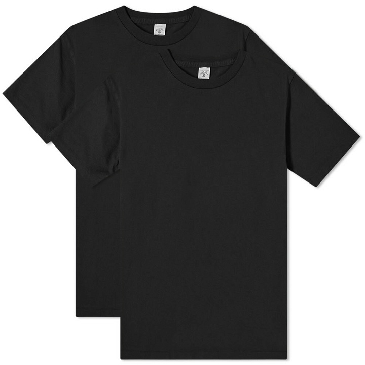 Photo: Velva Sheen Men's 2 Pack Plain T-Shirt in Black