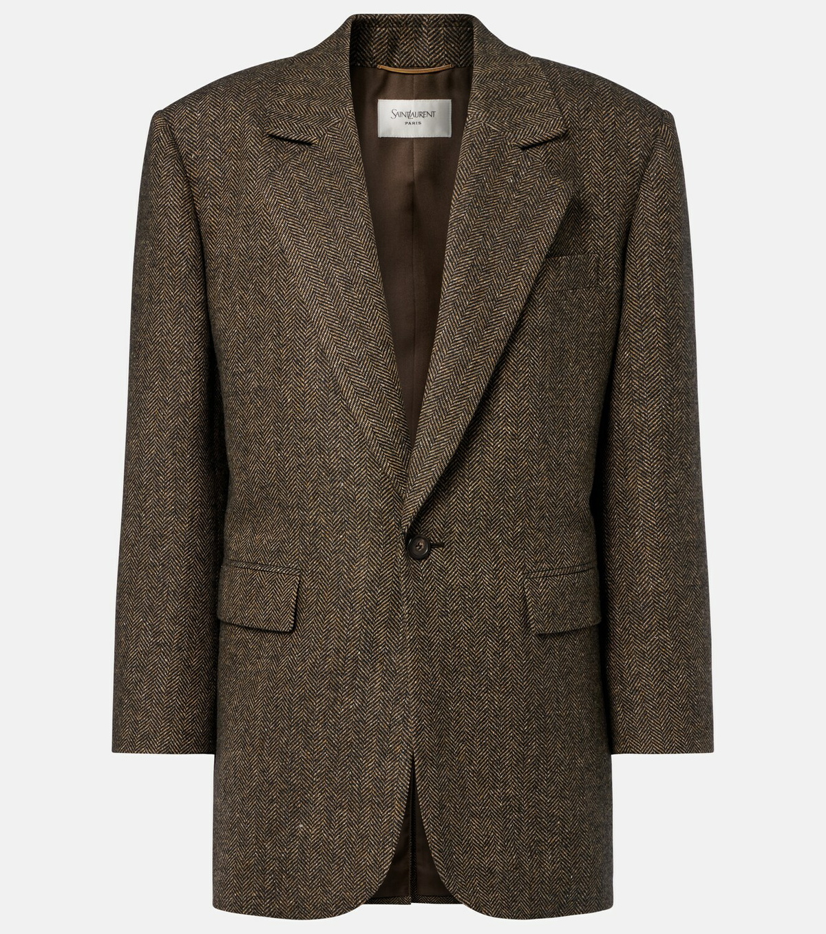 Saint Laurent Herringbone wool-blend blazer