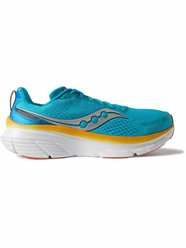 Photo: Saucony - Guide 17 Metallic Rubber-Trimmed Mesh Running Sneakers - Blue