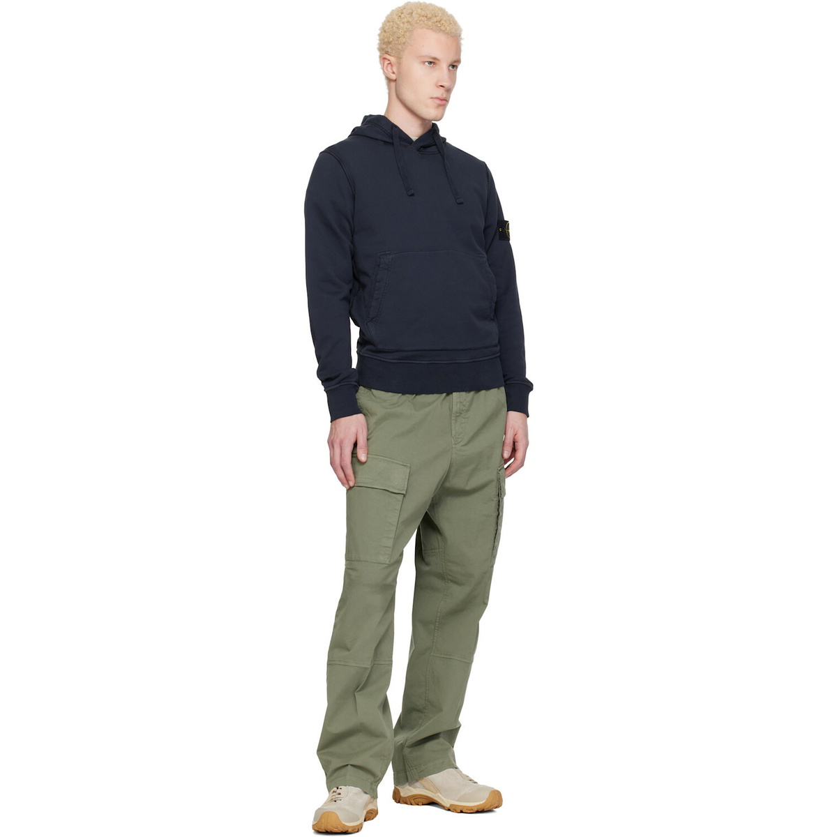 Stone Island Navy 6100062 Organic Cotton Fleece Hoodie