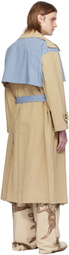KidSuper Beige & Off-White Painted Girl Trench Coat