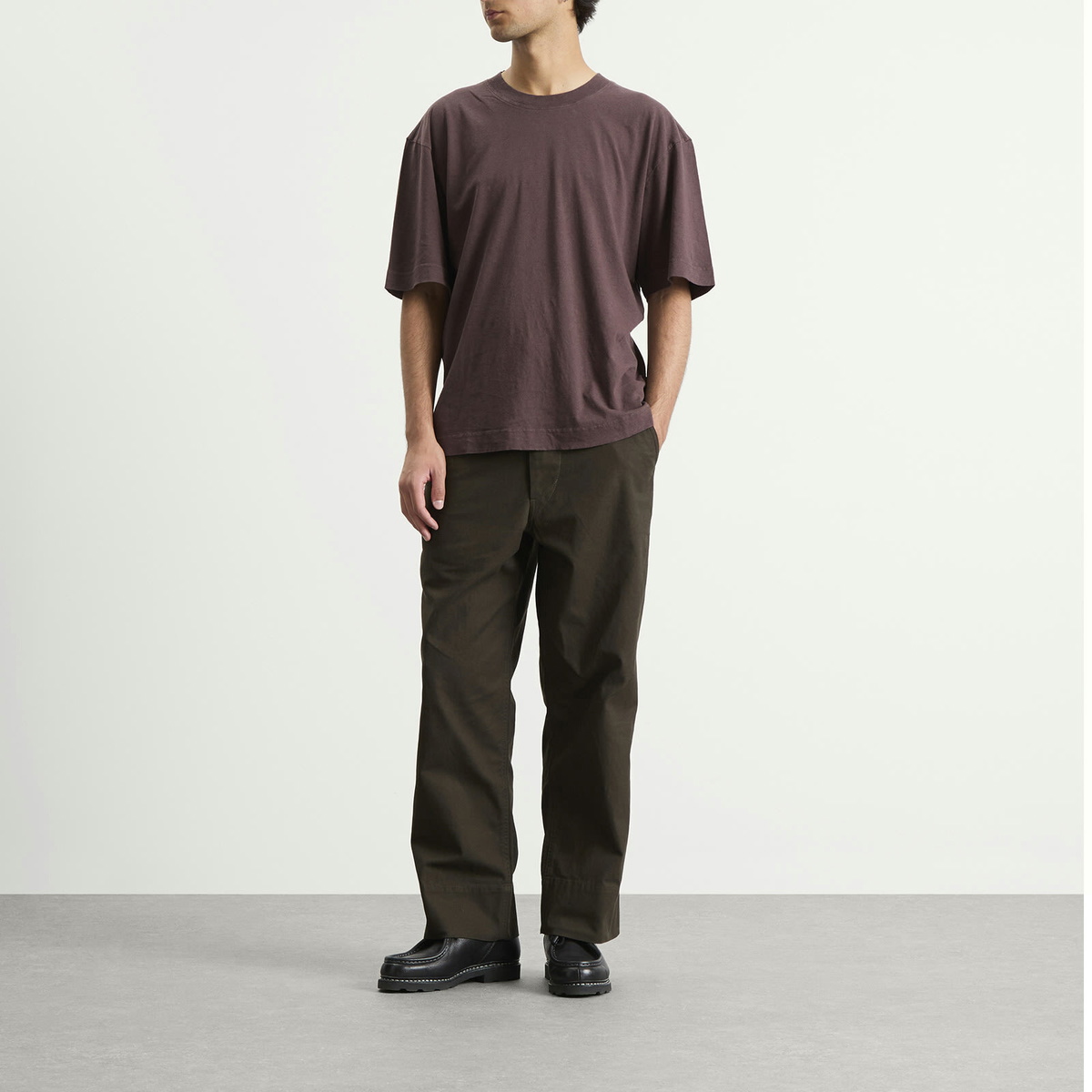 MHL by Margaret Howell Men's Wide Waistband Trousers in Cedar
