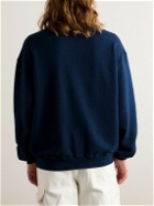The Elder Statesman - Daily Crew Cotton and Cashmere-Blend Jersey Sweatshirt - Blue