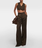 Jean Paul Gaultier Pinstripe cropped wool-blend vest