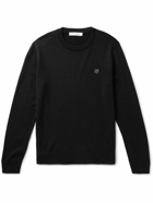 Maison Kitsuné - Logo-Appliquéd Wool Sweater - Black