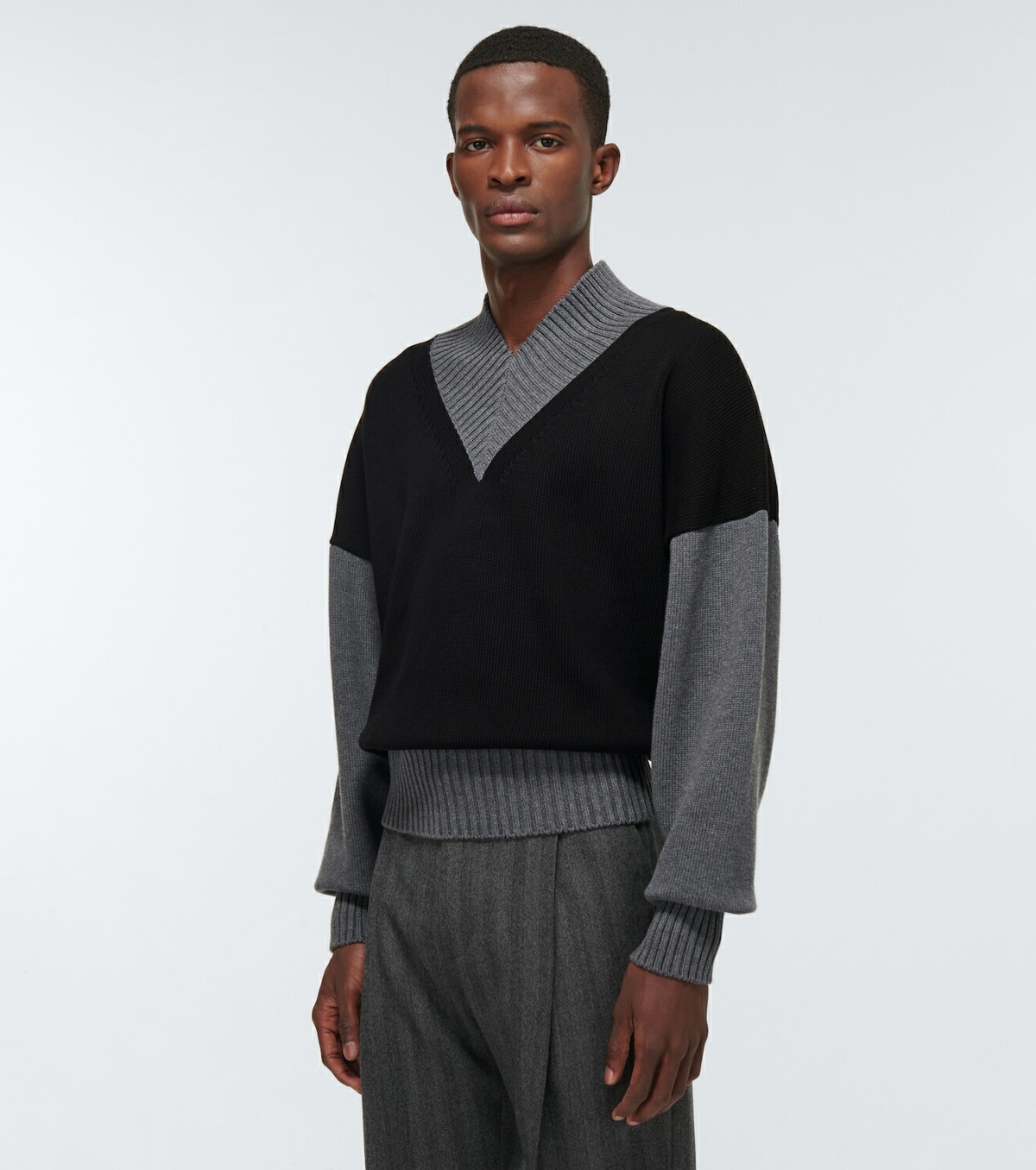 Alexander McQueen Colorblocked cotton sweater Alexander McQueen