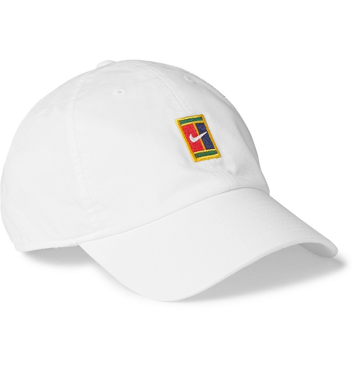 Photo: Nike Tennis - Court Heritage 86 Logo-Embroidered Cotton-Blend Twill Tennis Cap - White