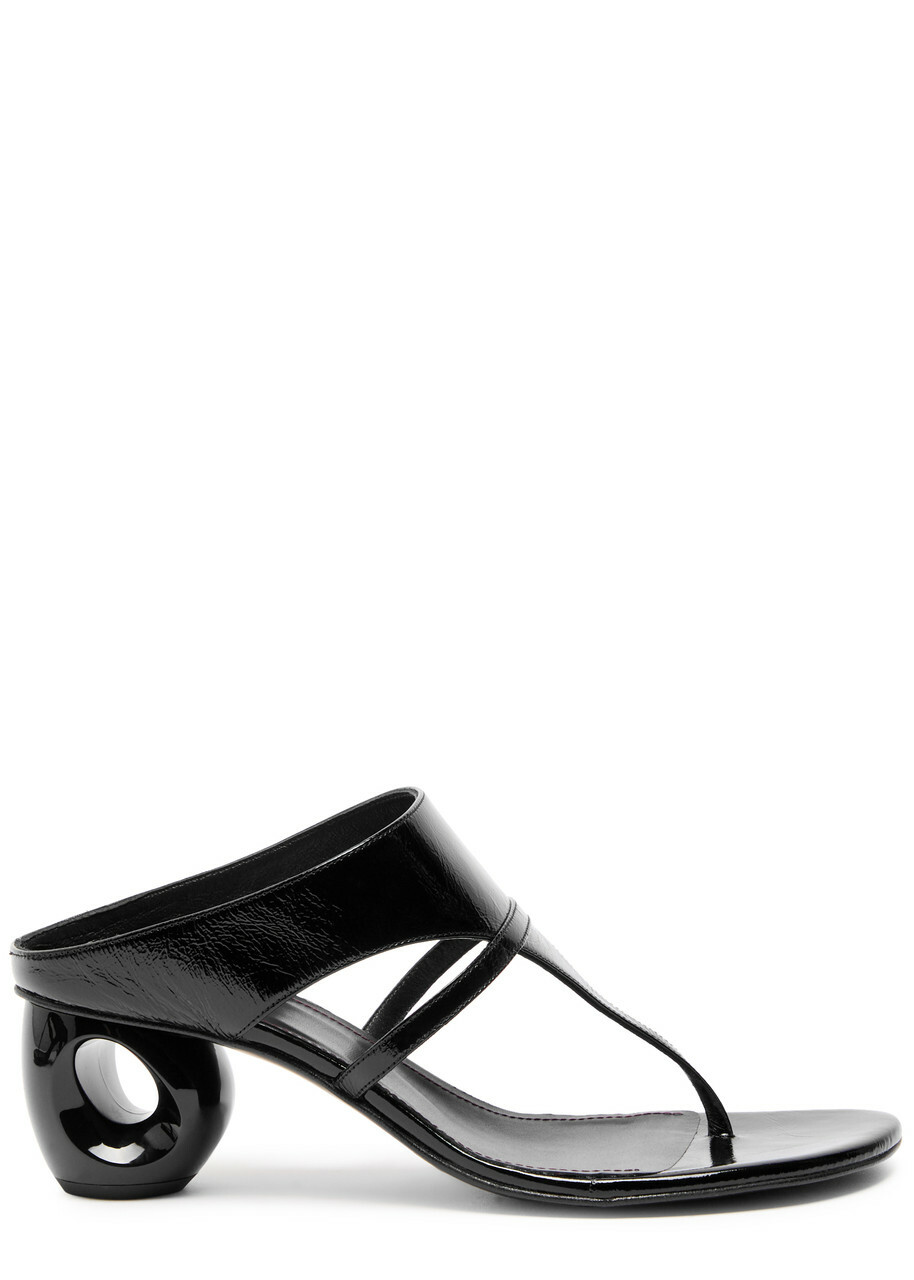 Alohas Dystaria Patent Leather Sandals Black