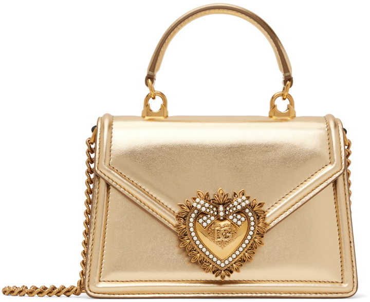 Photo: Dolce&Gabbana Gold Small Devotion Bag
