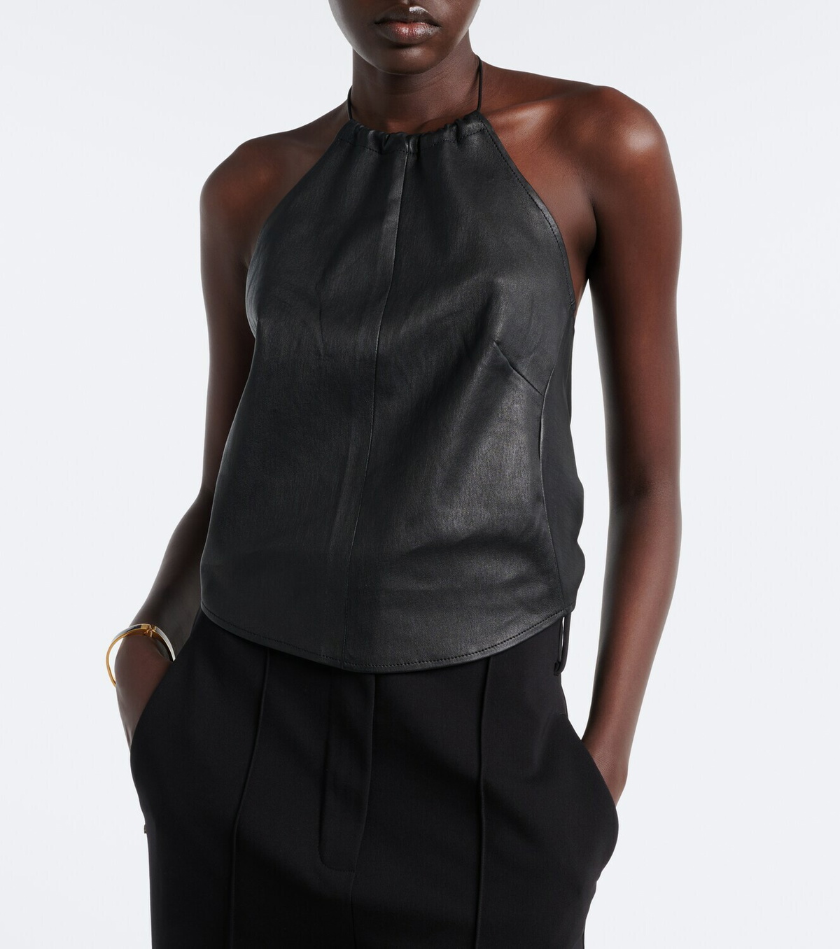 Stouls Rosie halterneck leather top