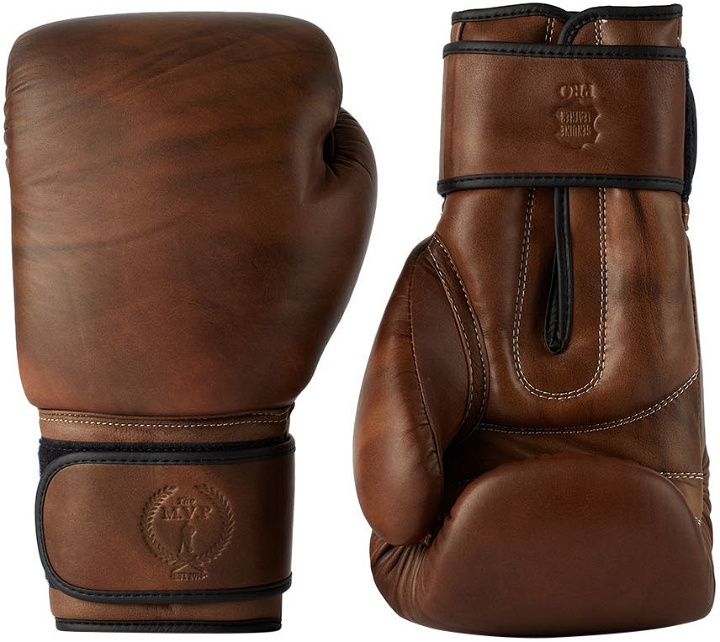Photo: Modest Vintage Player Brown Pro Leather Boxing Gloves