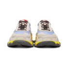 Balenciaga Grey and Blue Triple S Sneakers