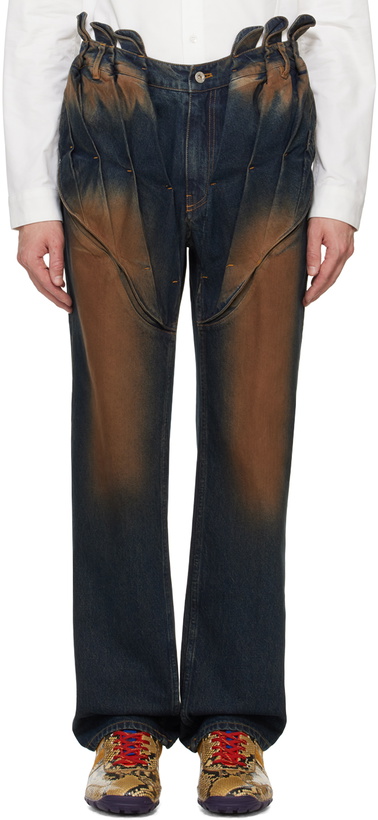 Photo: Juntae Kim Blue Gathered Corset Jeans