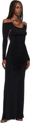 Coperni Black Cut-Out C-Logo Maxi Dress